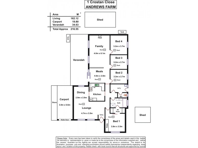 1 Crostan Close, Andrews Farm SA 5114 Floorplan