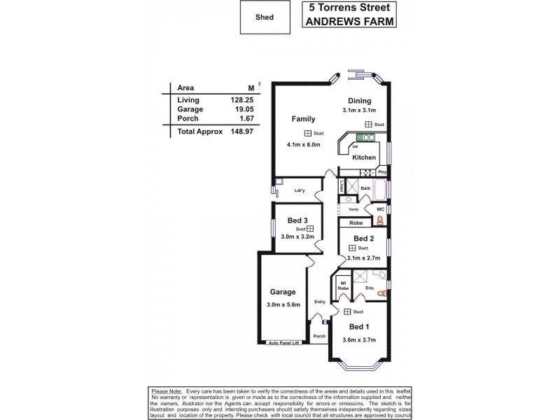 5 Torrens Street, Andrews Farm SA 5114 Floorplan