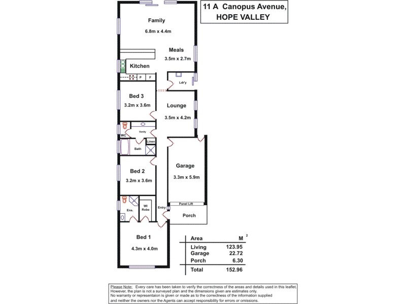 11A Canopus Avenue, Hope Valley SA 5090 Floorplan