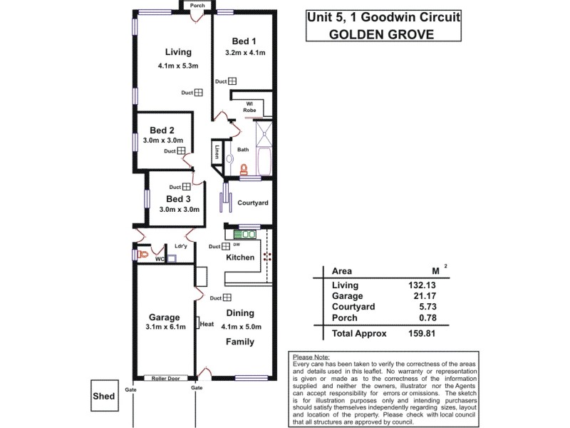 5/1 Goodwin Circuit, Golden Grove SA 5125 Floorplan
