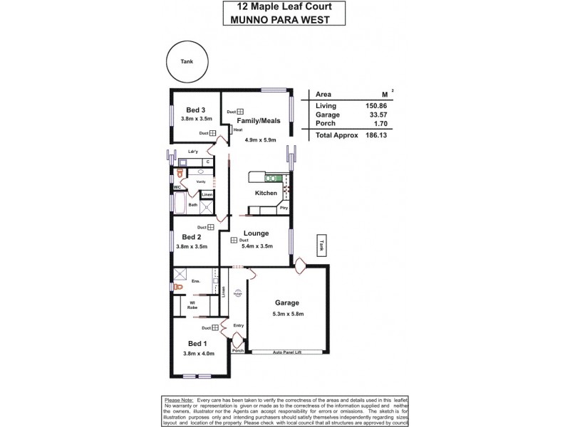 12 Maple Leaf Court, Munno Para West SA 5115 Floorplan