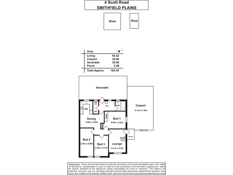 4 Scott Road, Smithfield Plains SA 5114 Floorplan