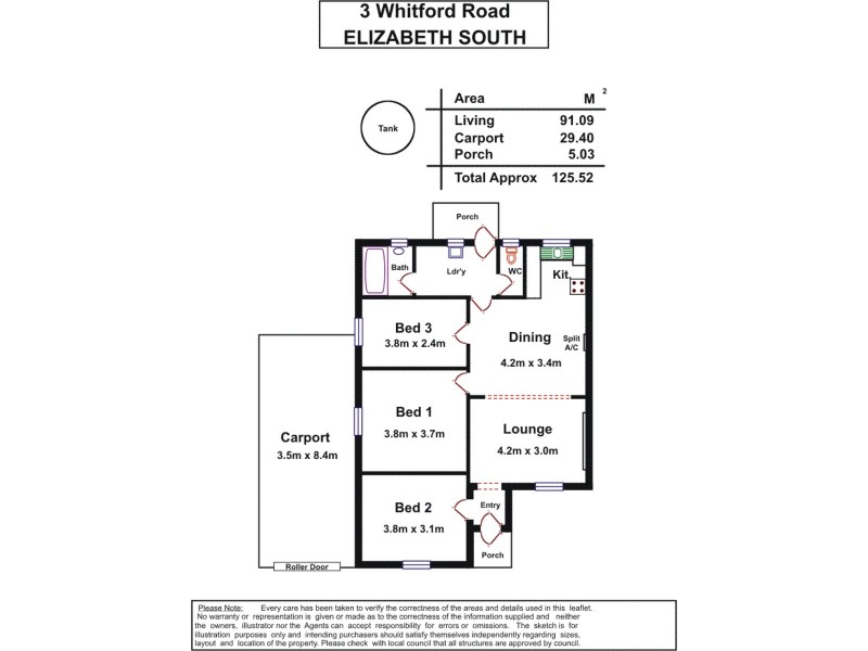3 Whitford Road, Elizabeth South SA 5112 Floorplan