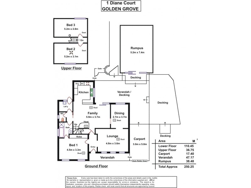 1 Diane Court, Golden Grove SA 5125 Floorplan