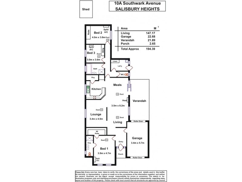 10A Southwark Avenue, Salisbury Heights SA 5109 Floorplan