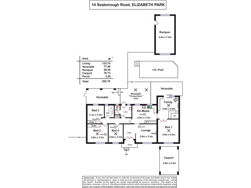 14 Seaborough Road, Elizabeth Park SA 5113 Floorplan