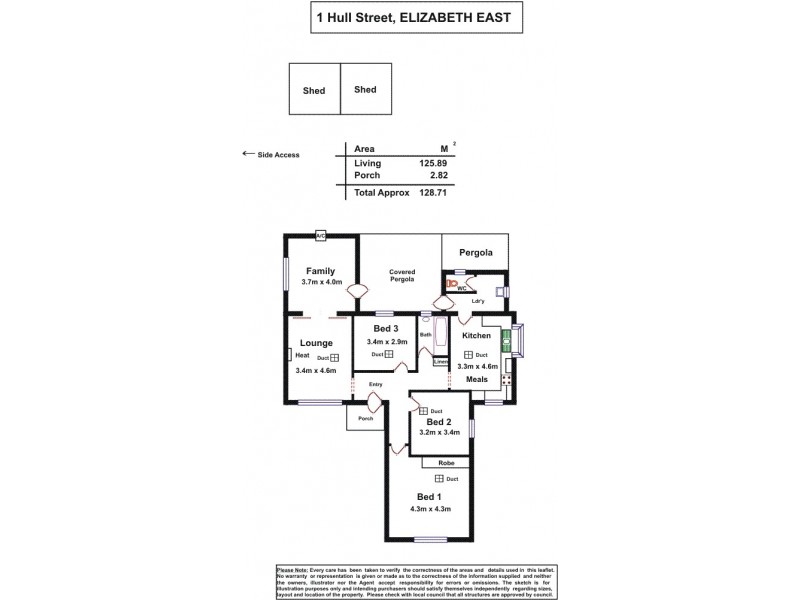 1 Hull Street, Elizabeth East SA 5112 Floorplan