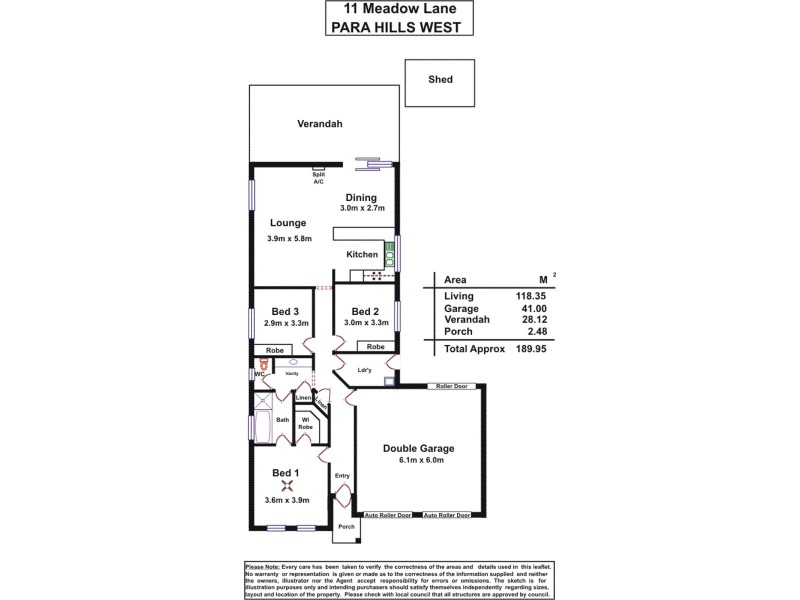 11 Meadow Lane, Para Hills West SA 5096 Floorplan
