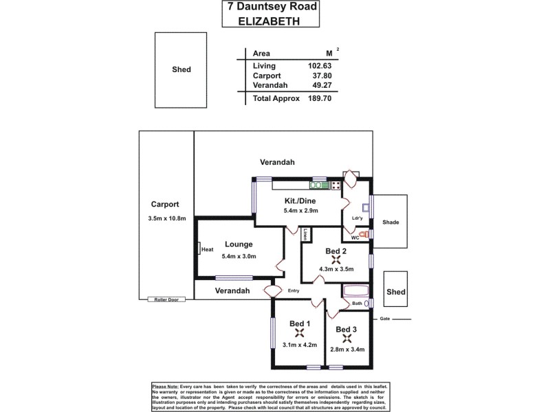 7 Dauntsey Road, Elizabeth SA 5112 Floorplan