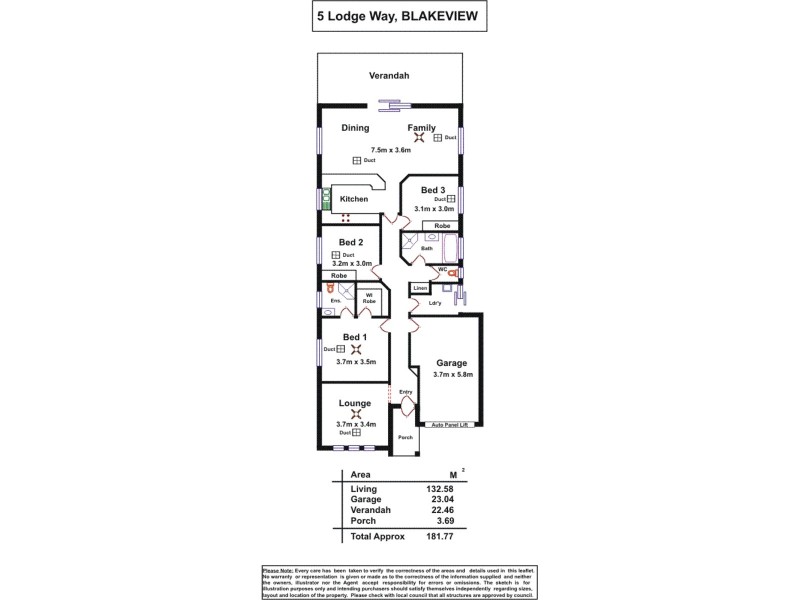 5 Lodge Way, Blakeview SA 5114 Floorplan