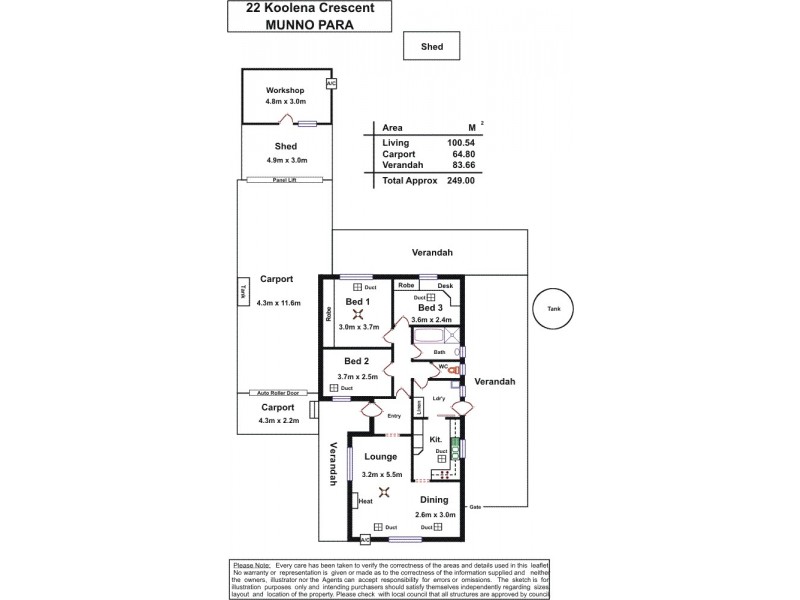22 Koolena Crescent, Munno Para SA 5115 Floorplan