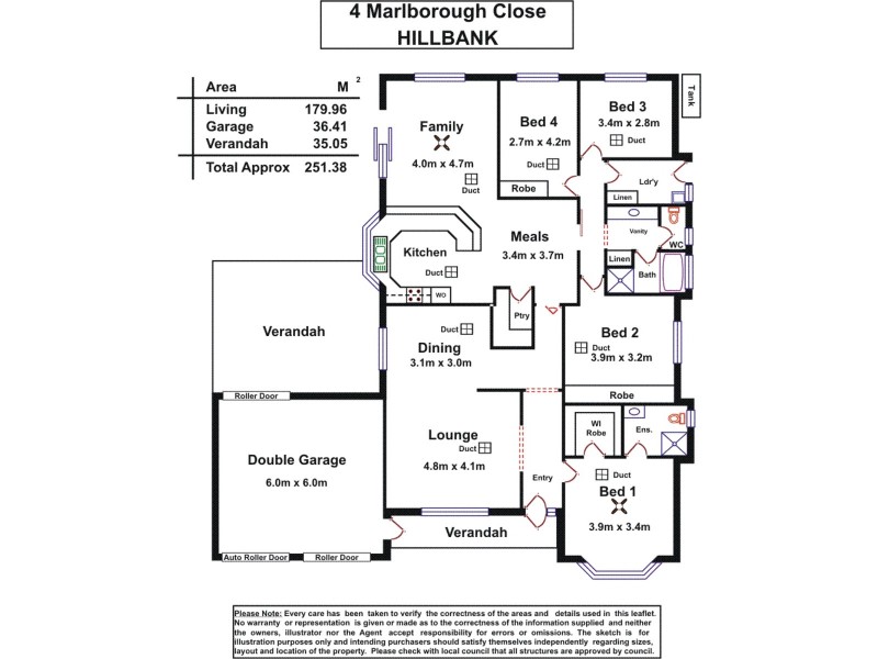 4 Marlborough Close, Hillbank SA 5112 Floorplan
