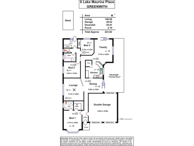 6 Lake Maurice Place, Greenwith SA 5125 Floorplan