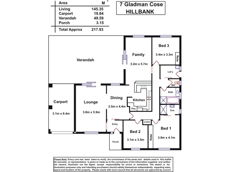 7 Gladman Close, Hillbank SA 5112 Floorplan