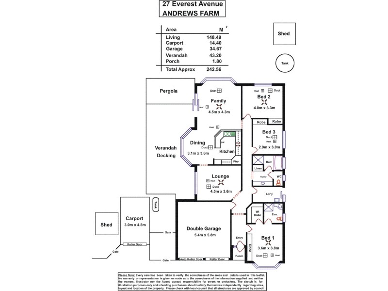 27 Everest Avenue, Andrews Farm SA 5114 Floorplan