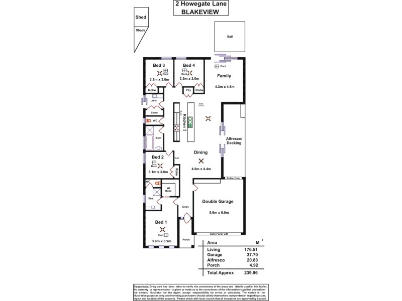 2 Howegate Lane, Blakeview SA 5114 Floorplan