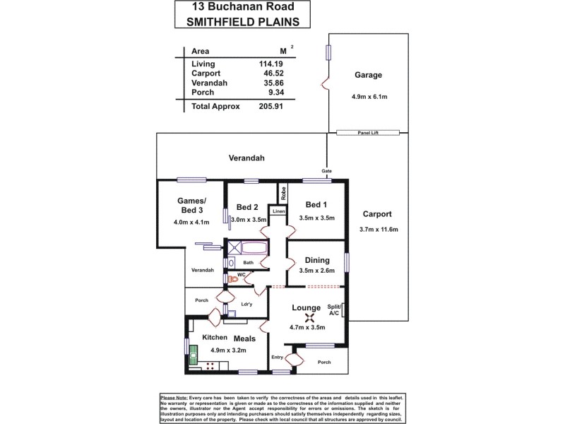 13 Buchanan Road, Smithfield Plains SA 5114 Floorplan
