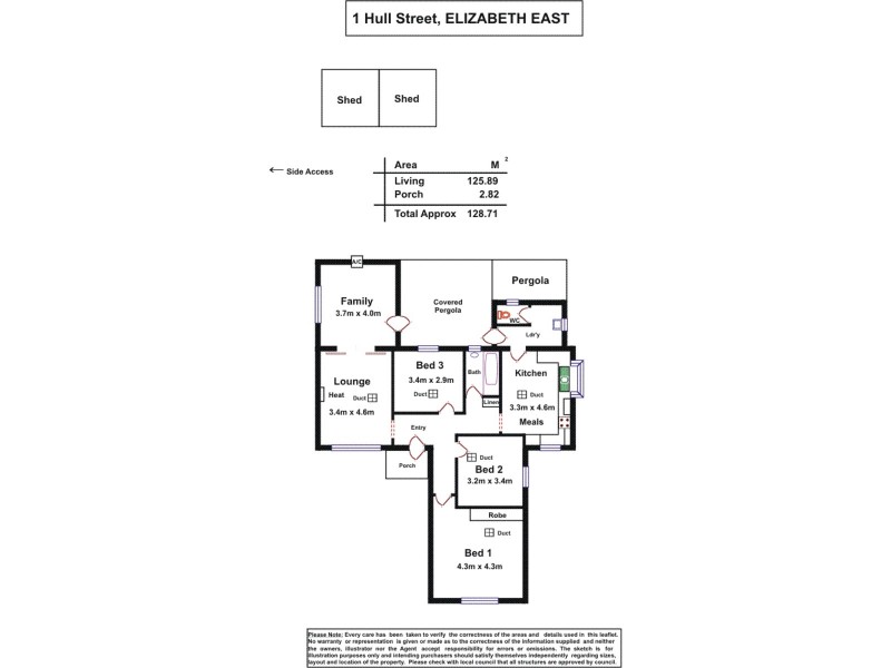 1 Hull Street, Elizabeth East SA 5112 Floorplan