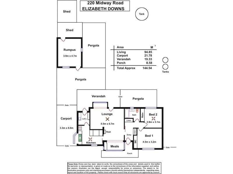 220 Midway Road, Elizabeth Downs SA 5113 Floorplan