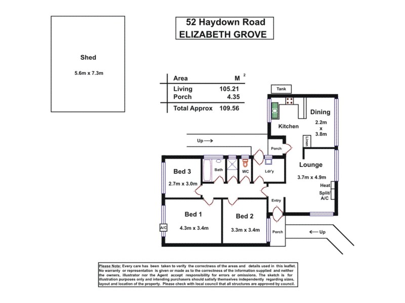 52 Haydown Road, Elizabeth Grove SA 5112 Floorplan