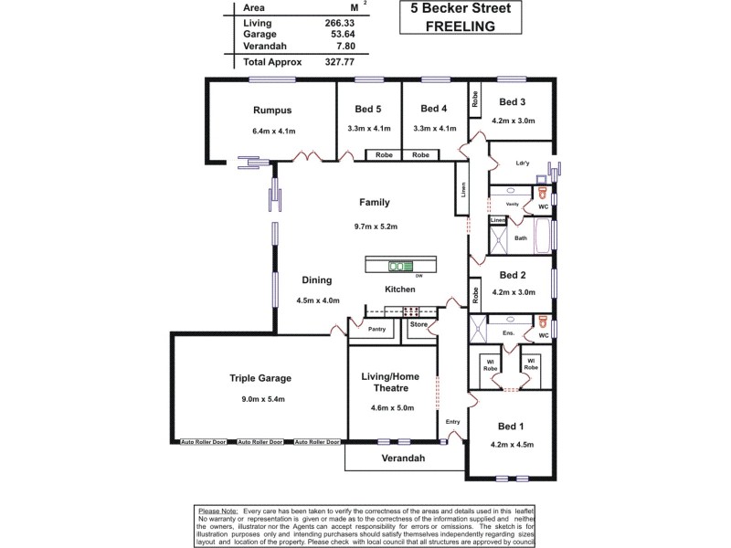 5 Becker Street, Freeling SA 5372 Floorplan
