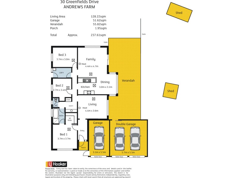 30 Greenfields Drive, Andrews Farm SA 5114 Floorplan