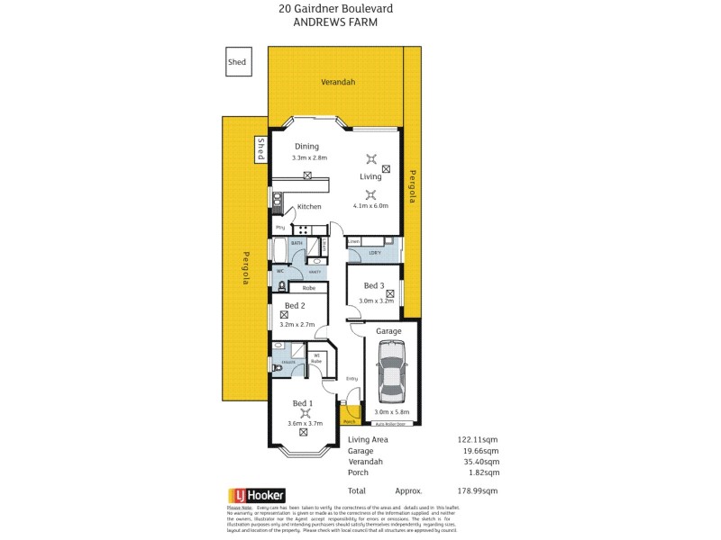 20 Gairdner Boulevard, Andrews Farm SA 5114 Floorplan