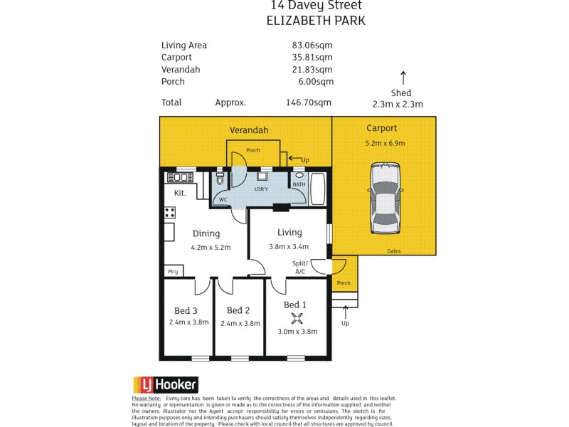 14 Davey Street, Elizabeth Park SA 5113 Floorplan