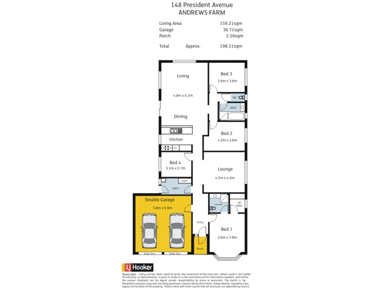 148 President Avenue, Andrews Farm SA 5114 Floorplan
