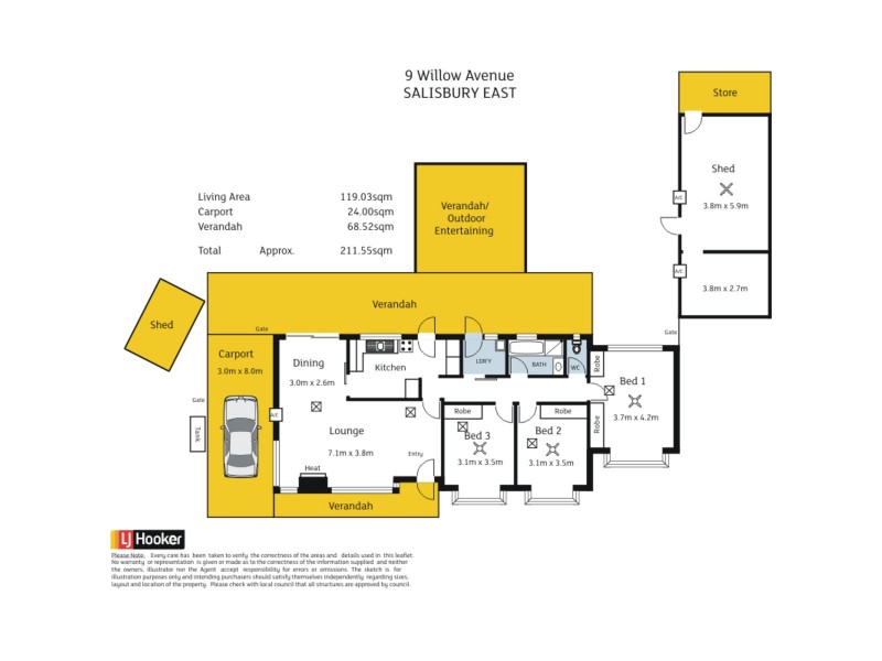 9 Willow Avenue, Salisbury East SA 5109 Floorplan