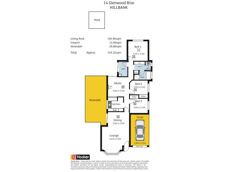 14 Glenwood Rise, Hillbank SA 5112 Floorplan