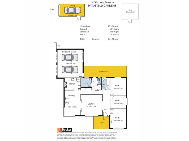 14 Shirley Avenue, Parafield Gardens SA 5107 Floorplan