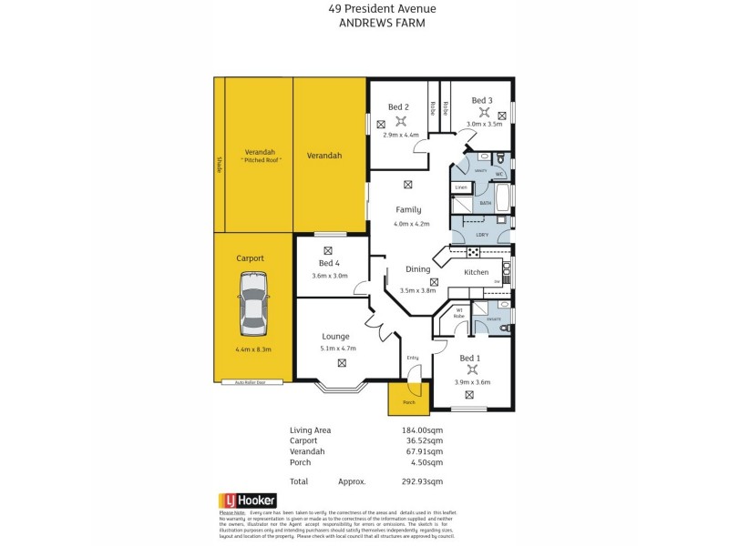 49 President Avenue, Andrews Farm SA 5114 Floorplan