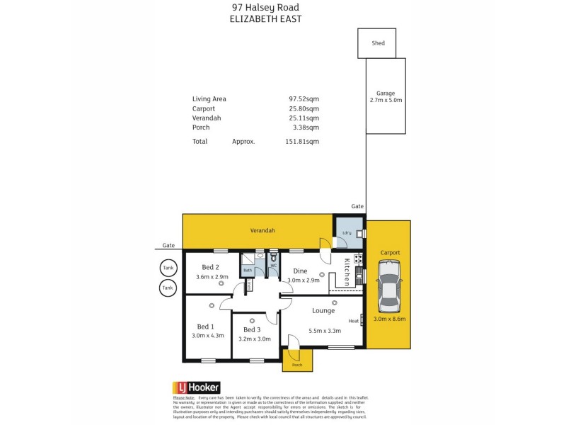 97 Halsey Road, Elizabeth East SA 5112 Floorplan