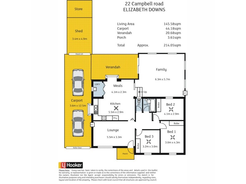 22 Campbell Road, Elizabeth Downs SA 5113 Floorplan