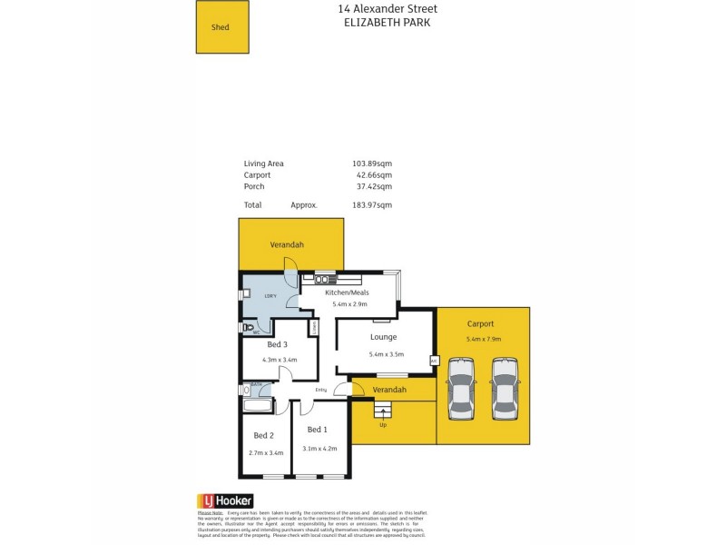 14 Alexander Street, Elizabeth Park SA 5113 Floorplan