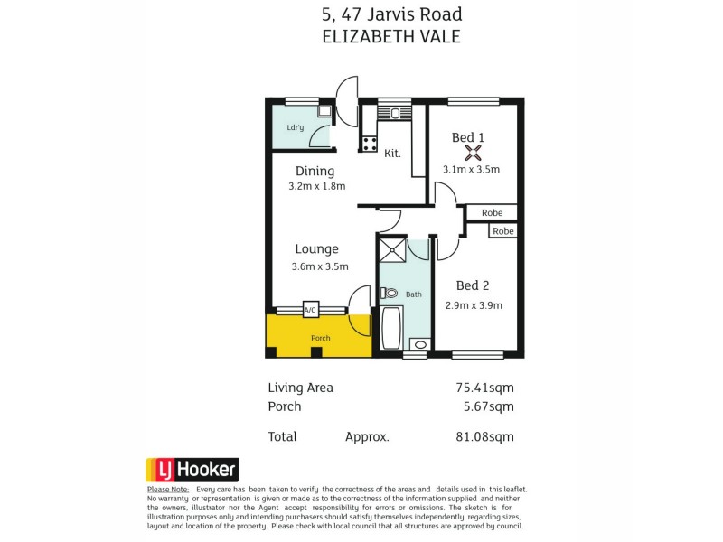 5/47 Jarvis Road, Elizabeth Vale SA 5112 Floorplan