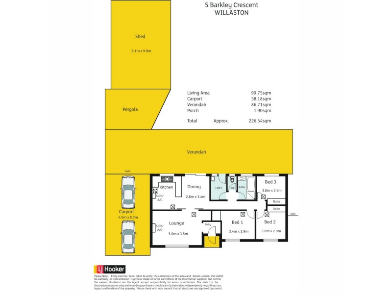 5 Barkley Crescent, Willaston SA 5118 Floorplan