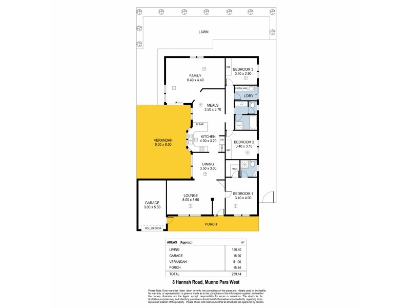 8 Hannah Road, Munno Para West SA 5115 Floorplan