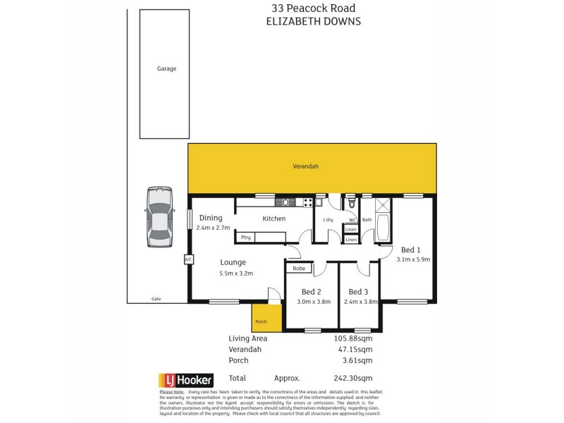 33 Peacock Road, Elizabeth Downs SA 5113 Floorplan