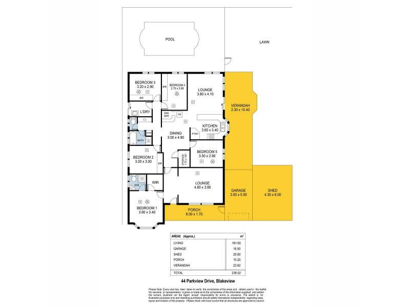 44 Parkview Drive, Blakeview SA 5114 Floorplan
