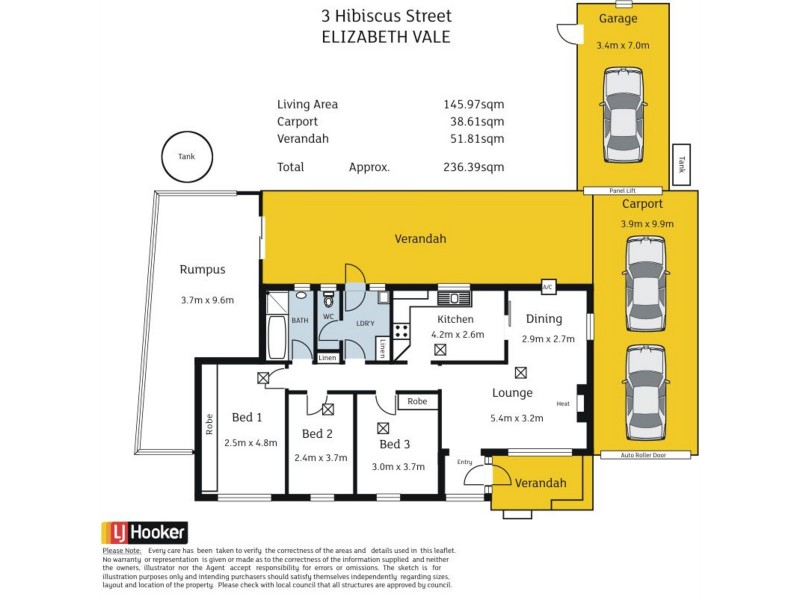 3 Hibiscus Street, Elizabeth Vale SA 5112 Floorplan