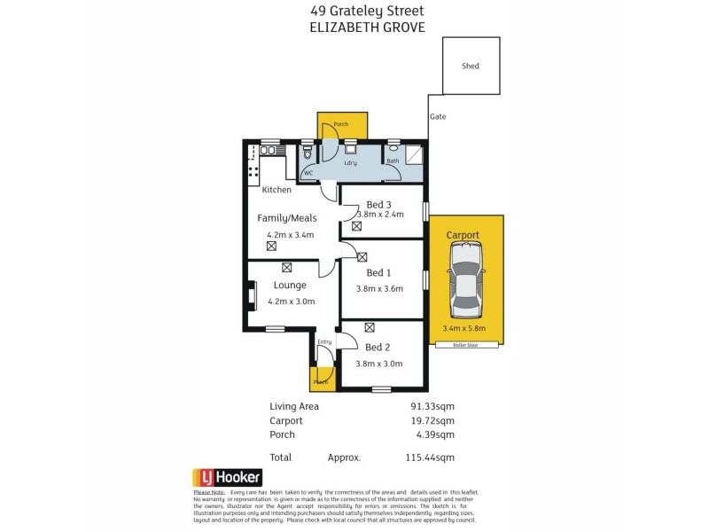49 Grateley Street, Elizabeth Grove SA 5112 Floorplan