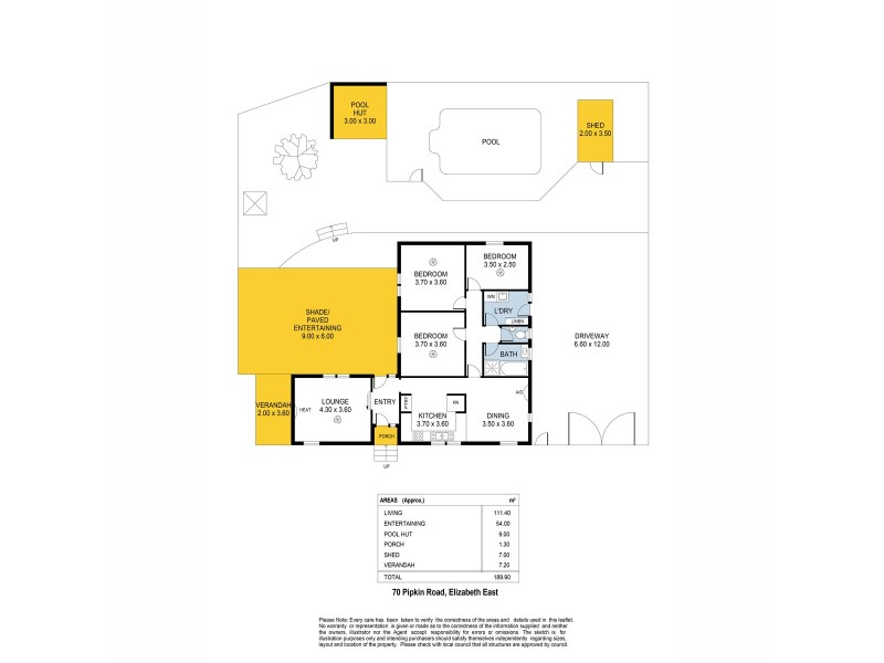 70 Pipkin Road, Elizabeth East SA 5112 Floorplan