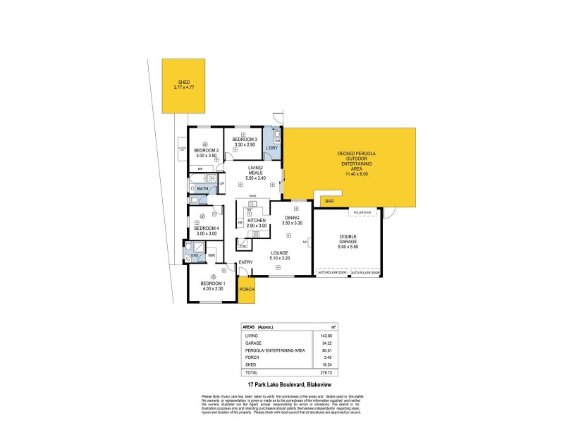 17 Park Lake Boulevard, Blakeview SA 5114 Floorplan