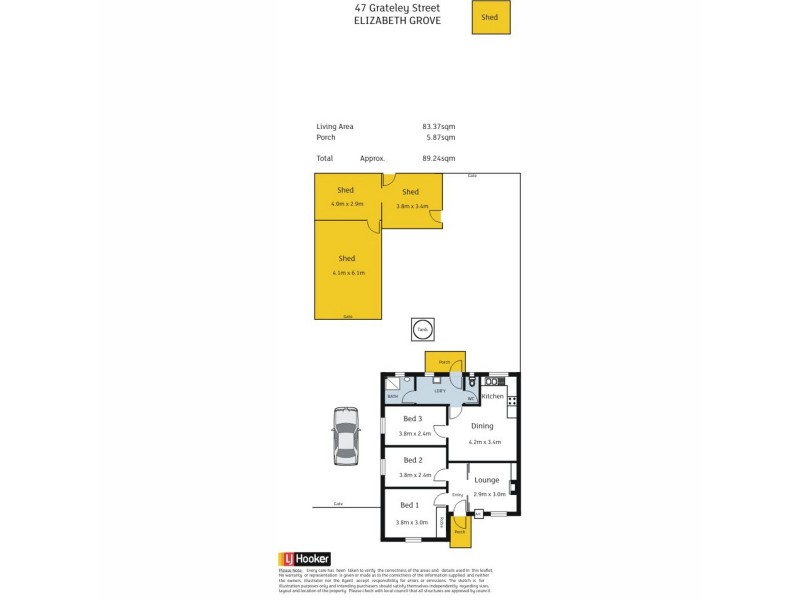 47 Grateley Street, Elizabeth Grove SA 5112 Floorplan