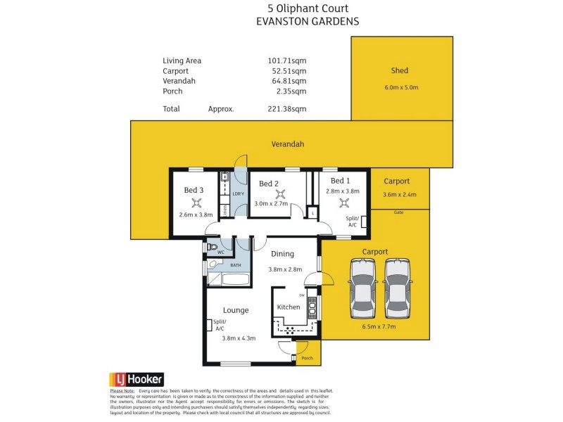 5 Oliphant Court, Evanston Gardens SA 5116 Floorplan
