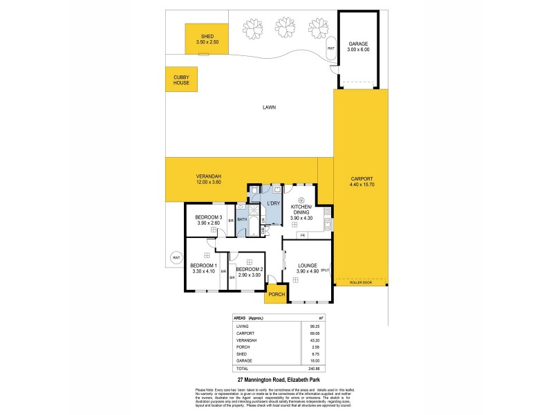 27 Mannington Road, Elizabeth Park SA 5113 Floorplan