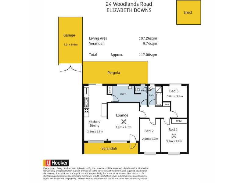 24 Woodlands Road, Elizabeth Downs SA 5113 Floorplan