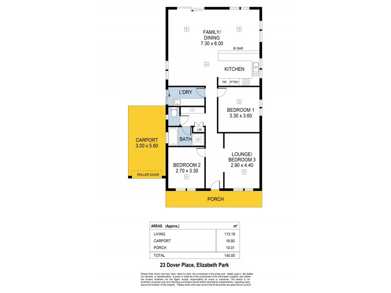23 Dover Place, Elizabeth Park SA 5113 Floorplan